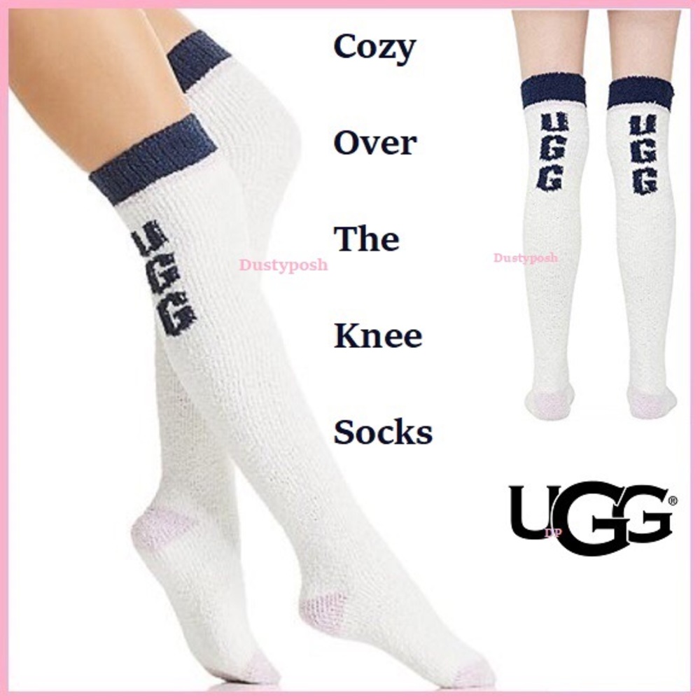 UGG Soft Cozy Long Over Knee Socks Thigh High Boots OTK  Discontinued Blue New